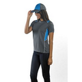 Short Sleeve Crew Neck Tee Shirt w/Side and Shoulder Inserts and Piping Detail